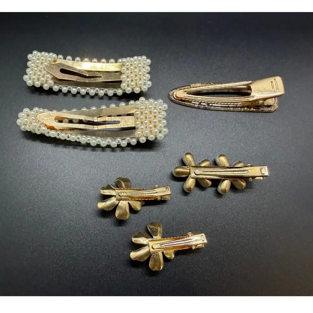 Hair pin set/ Pearl bobby/ silver metal hair clip set